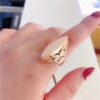 Elegant Adjustable Open Ring for Women - Chic Rose Golden Plated Copper, Smooth Finish, Fashionable Daily & Wedding Accessory