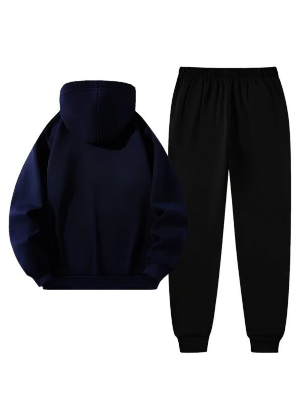 Men'S CR7 Soccer Jersey - Black Hooded Sweatshirt & Joggers Set, Quick-Dry Polyester, Loose Fit, Geometric Pattern, Ideal for Fall/Winter Sports & Casual Wear, Soccer Jersey|Casual Sportswear|Stretchy Fabric