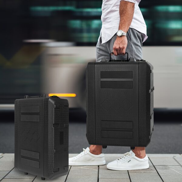 6U Rack Case Shallow 30.48cm Depth, 48.26cm Rackmount Flight Road Travel Case, Protective Hard Case with Customized Foam, Wireless Mic System Storage/Amp/Effect/DJ Mixer