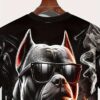 Men's 3D Printed Graphic T-Shirt with Distressed Dog & Chains Design - Breathable Summer Short Sleeve Tee, Micro Elastic Round Neck, Machine Washable for Outdoor Sports & Casual Wear - Ideal Gift for Men, Leisure Apparel