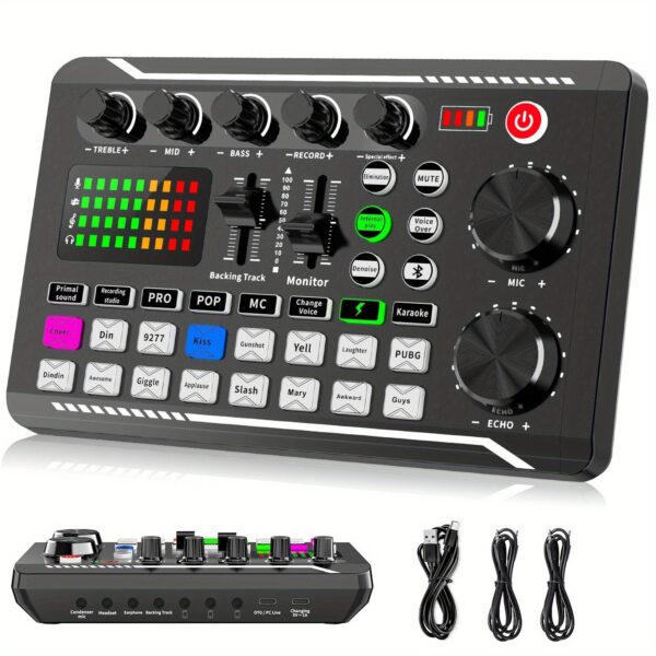 Podcast Equipment Bundle, BM-800 Recording Studio Package with Voice Changer, Live Sound Card - Audio Interface for Laptop Computer Vlog Living Broadcast Live Streaming YouTube TikTok