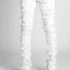 Men's Trendy Stretch Straight-Leg Casual Denim Jeans with Frayed Hem