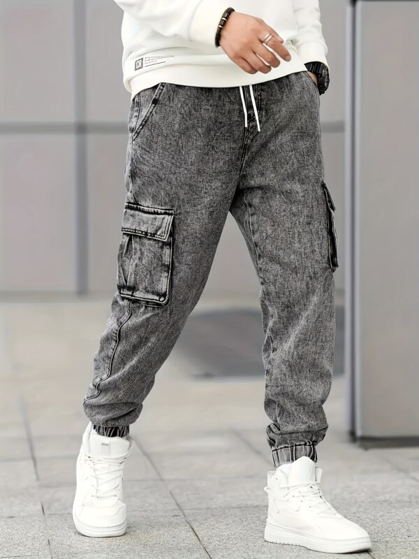 Men's Slim-Fit Work Pants - Non-Stretch Jeans with Functional Side Pockets, All-Season Formal & Casual Jeans for Everyday Special Occasions, Versatile Clothing, Contemporary Fashion, Sturdy Construction, Urban Style