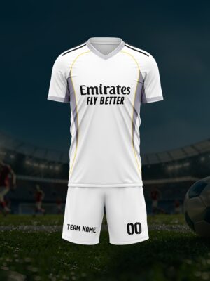 Customizable Men'S Soccer Jersey Set - Personalized Name & Number, Breathable Quick-Dry Fabric, V-Neck T-Shirt & Shorts Combo for Training, Competition, and Team Sports