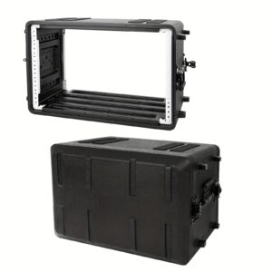 6U Rack Case Shallow 30.48cm Depth, 48.26cm Rackmount Flight Road Travel Case, Protective Hard Case with Customized Foam, Wireless Mic System Storage/Amp/Effect/DJ Mixer