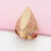 Elegant Adjustable Open Ring for Women - Chic Rose Golden Plated Copper, Smooth Finish, Fashionable Daily & Wedding Accessory