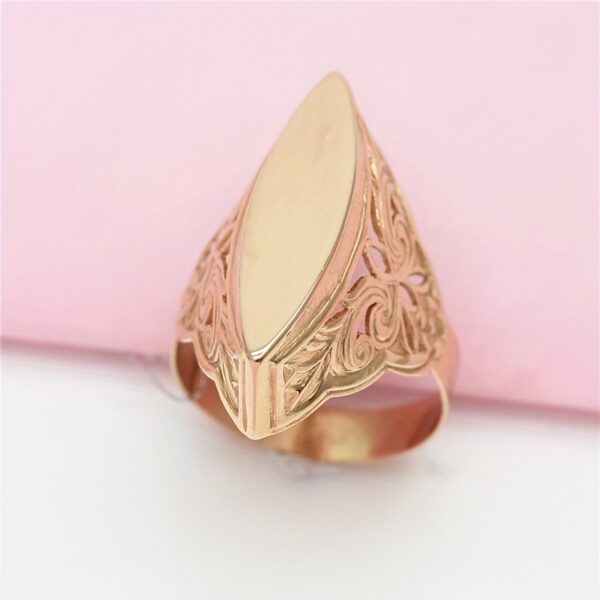 Elegant Adjustable Open Ring for Women - Chic Rose Golden Plated Copper, Smooth Finish, Fashionable Daily & Wedding Accessory