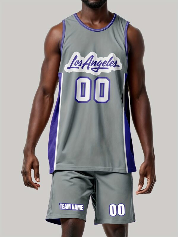 2025 Basketball vest sports suit Men's customized name and number adult jersey new student competition team training sports uniforms comfortable breathable heat dissipation quick-drying perspiration two-piece top and bottom