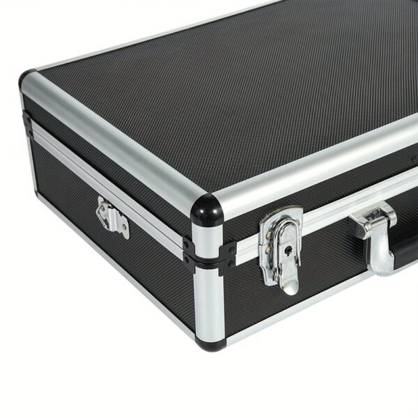 Practical Aluminum Alloy Toolbox, Portable Carrying Case with Rounded Silvery Frame for Tools and Documents, Large Capacity Storage with Built-in Sponge for DIY Organization