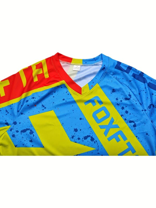 product-fancy-3cd1a1f2-6c65-42d3-8933-377be5769c44 Men'S High-Performance Motocross Jersey - Breathable, Quick-Dry Cycling Shirt for BMX, MTB, ATV, and Fishing - Pink & Blue Graphic Design, Lightweight & Versatile for All Seasons, Cycling Shir