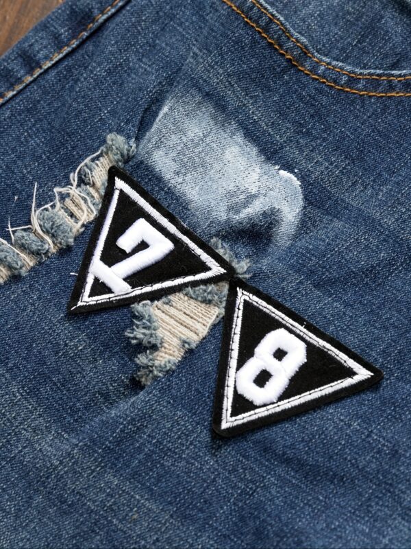 product-fancy-41d8a261-8b13-4c6d-9c07-2b8df076f45b Men's Vintage Streetwear Distressed Skinny Jeans with Frayed Hem & Blue Wash - Light Blue Denim Slim-Fit Stretch Pants, Machine Washable for Casual & Semi-Formal Outfits (Skull/Peace Sign/Butterfly Patch Design)