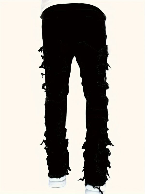 Men's Stretch Skinny Jeans - Slim Fit Stretch Pants, All-Season Formal & Casual Pants for Everyday Special Occasions, Versatile Clothing, Distressed Look, Comfortable Fit, Stylish Trousers, Young Adults