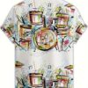 product-fancy-4447cb48-f5e7-4666-880c-827c7a20b7c0 Men's short-sleeve shirt with a 3D printed colorful drum set music element graffiti pattern, featuring simple lines that add softness and artistic flair, combining elegance and fashionability, suitable for casual or light business occasions