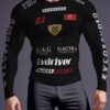 Men's High-Stretch Long Sleeve Round Neck T-Shirt with Racing Print, Fitness and Sports Fashion, Polyester and Spandex Blend