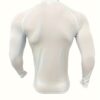 product-fancy-4993cdf6-e583-458c-a3a3-11c746130a32 Men's White Sporty Long Sleeve Zip-Up Shirt - Stand Collar Tight-Fit Stretch Fabric with Black Spade & Letter K Graphic for Gym, Casual & Athletic Wear, Gym Shirts