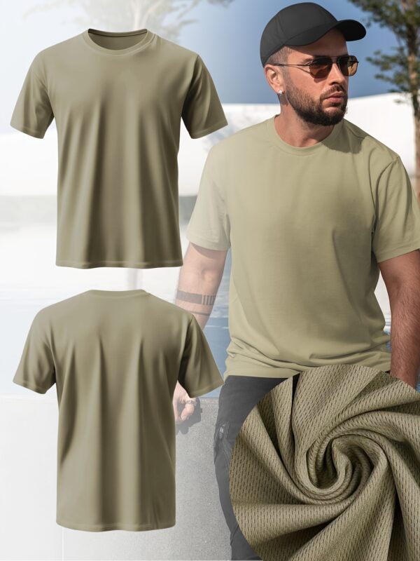 10-Pack Men's Basic Mesh Fitness T-Shirts-Quick-Dry Sports Short Sleeve Tops, ideal for daily casual wear and workout sessions. Features breathable moisture-wicking fabric for ultimate comfort. Makes an excellent gift choice.