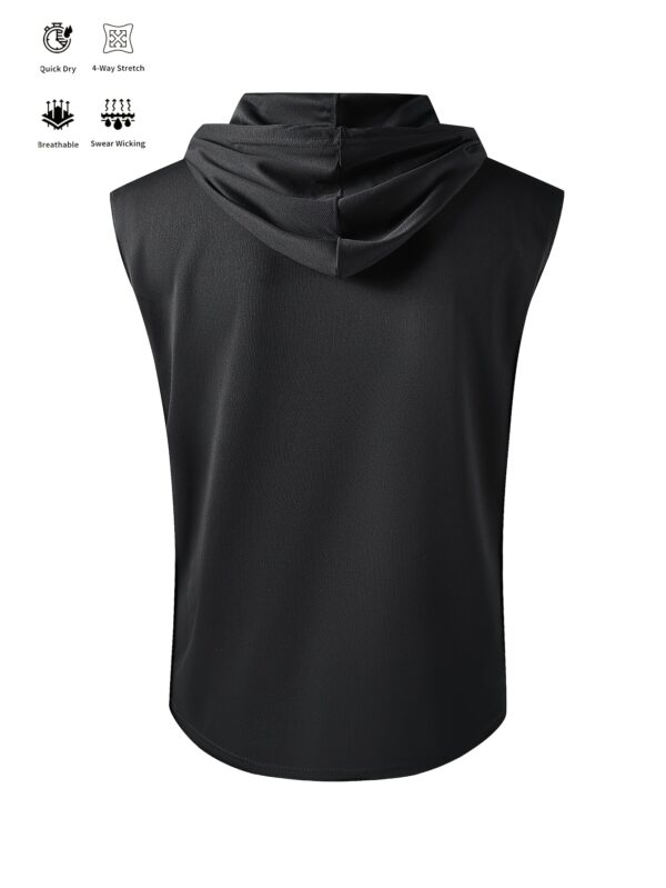 3pcs Men's Quick-Dry Breathable Gym Hooded Tank Tops - Moisture-Wicking Workout Shirts with Adjustable Drawstring, Black/Navy/Olive Green for Summer Fitness & Casual Wear, Gym Clothes