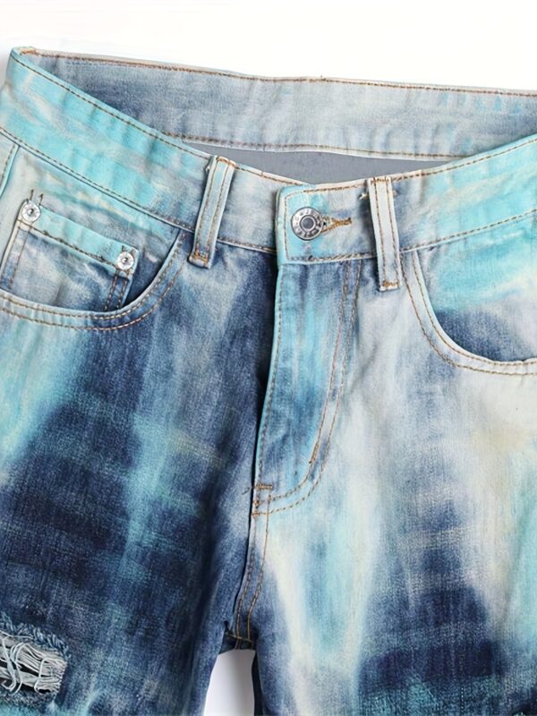 product-fancy-4ec78fb2-da0d-4c5c-bc9c-66a4941a5e20 New Punk Fashion Men'S Ripped Painted Straight-Leg Jeans for Nightlife Style