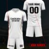 Customizable Men'S Soccer Jersey Set - Personalized Name & Number, Breathable Quick-Dry Fabric, V-Neck T-Shirt & Shorts Combo for Training, Competition, and Team Sports
