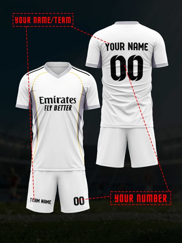 Customizable Men'S Soccer Jersey Set - Personalized Name & Number, Breathable Quick-Dry Fabric, V-Neck T-Shirt & Shorts Combo for Training, Competition, and Team Sports