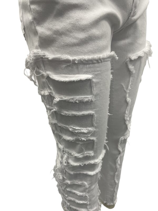 Men's Trendy Stretch Straight-Leg Casual Denim Jeans with Frayed Hem