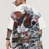 Men's SANSYAS Dragon & Floral Print T-Shirt - Black Casual Streetwear Tee with Bold Graphic Design, Loose Fit Short Sleeve for Parties & Casual Attire, Dragon T Shirt