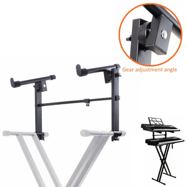 The Second Layer of The Circular Tube Keyboard Stand Features a Removable Piano Support That Is Adjustable in Height And Width.