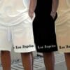 3pcs Los Angeles Letter Print Men's Short Sleeve + Casual Sport Set, Breathable and Soft Summer Outfit with Drawstring Shorts and Pockets