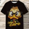 1pc Men's 3D Digital Print Yellow Duck with Glasses Graphic T-Shirt, Comfortable Round Neck Short Sleeve Tee, Regular Fit for Spring, Summer & Fall, Duck T Shirt