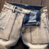 Men's Slim-Fit Vintage Motorcycle Jeans - Straight-Leg Heavy-Duty Blue/Beige Tie-Dye Pants, All-Season Machine Washable Streetwear for Casual & Formal Outfits, Everyday Fashion, Distressed Denim Design, Reinforced Stitching