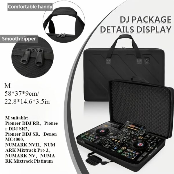 Portable Black EVA Storage Case for Pioneer DDJ RX2 & RX3 DJ Controllers - Durable Transport Organizer with Foam Insert for Easy Protection, Compact Design for On-the-Go DJs, Controller Transport Case | Sleek Black Case | EVA Foam Case