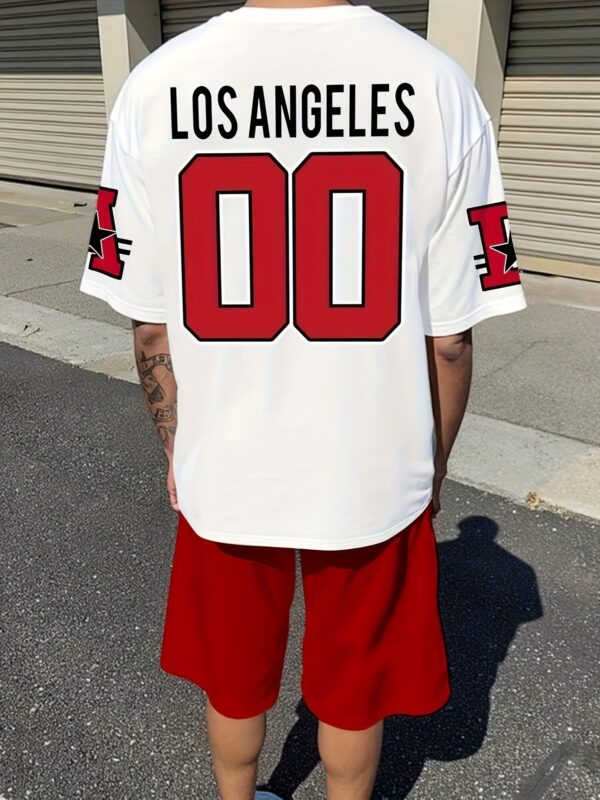 product-fancy-6b47c831-290f-4efd-9c3d-fc72dab675f4 Men'S Summer Casual Short Sleeve T-Shirt and Shorts Set 2pcs, Fresh T-Shirt and Shorts Set, Slightly Elastic Polyester Knit Fabric, Regular Style, Shorts, Suitable for Summer Outdoor Activities and Family Gatherings