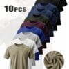 10-Pack Men's Basic Mesh Fitness T-Shirts-Quick-Dry Sports Short Sleeve Tops, ideal for daily casual wear and workout sessions. Features breathable moisture-wicking fabric for ultimate comfort. Makes an excellent gift choice.