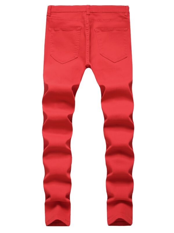 Men's Casual Skinny Fit Ripped Jeans, Men's Versatile Street Style Denim Pants For All Seasons