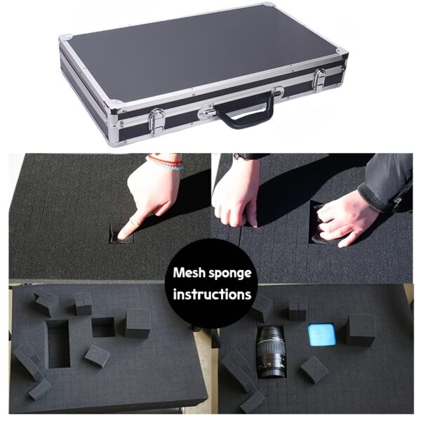 Aluminum Equipment Box In Toolbox Design, Portable And Spacious Mechanical Toolbox, Hard Case Measuring 58x32x8.5cm In A Rectangular Shape.