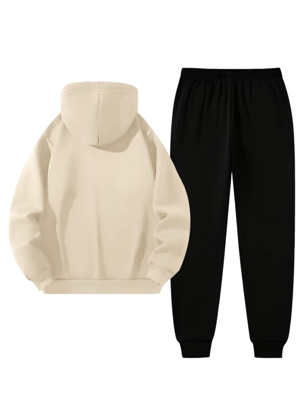 Men'S CR7 Soccer Jersey - Black Hooded Sweatshirt & Joggers Set, Quick-Dry Polyester, Loose Fit, Geometric Pattern, Ideal for Fall/Winter Sports & Casual Wear, Soccer Jersey|Casual Sportswear|Stretchy Fabric