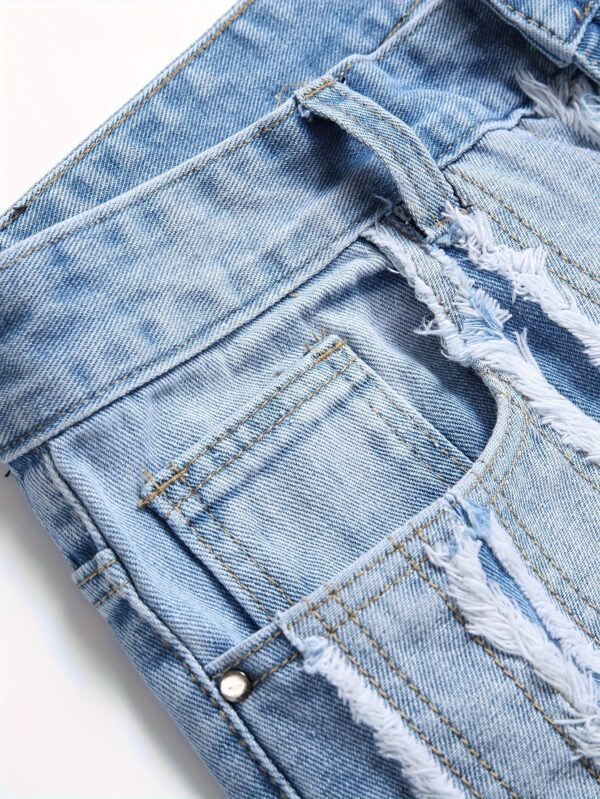 Men's Trendy Straight Denim Jeans with Holes