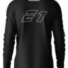 Men's High-Stretch Long Sleeve Round Neck T-Shirt with Racing Print, Fitness and Sports Fashion, Polyester and Spandex Blend