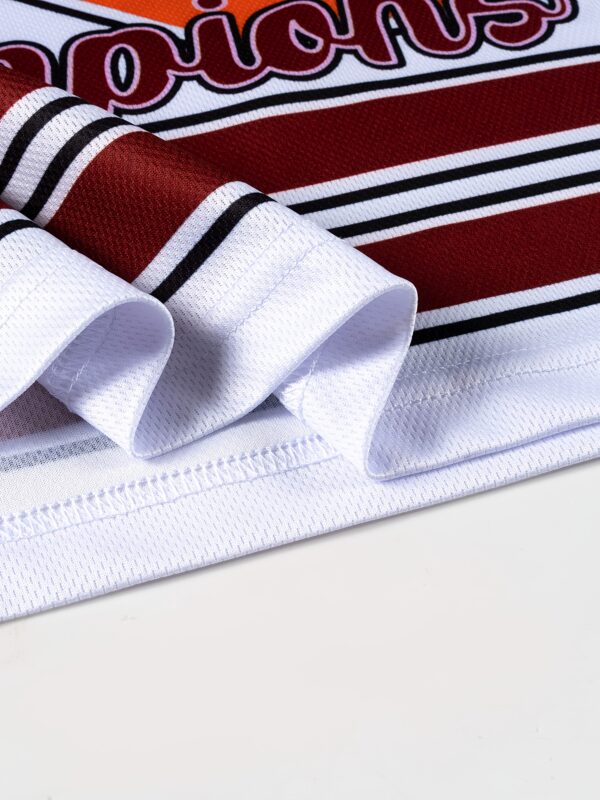 Men'S and Women'S "Worldwide Champions" Rugby Jersey - White with Orange & Black Accents, Quick-Dry, Lightweight, Casual Sport Top, V-Neck, Short Sleeve, Loose Fit, Casual Sportswear | Champion Jersey | Comfortable Fit