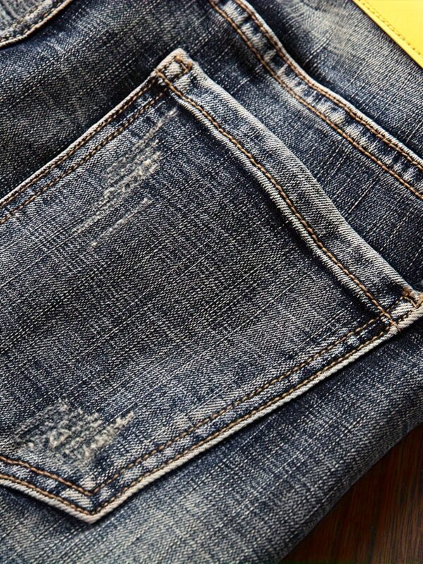 product-fancy-8c67dfd5-422b-4ee4-b4d3-56ebf7b8c865 Middle Eastern Autumn European & American Trendy Denim Jeans for Men - Embroidered Slim Fit Skinny Pants, Retro Vintage Youth Patchwork Casual Long Trousers with Zipper