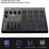 UTIMO MIDI Pad Controller Beat Maker Machine 16 RGB Velocity Sensitive Beat Pads, 16 Level, Full/Half Level, OLED Display, MIDI In/Out, USB Powered, Plastic, for Studio Recordin