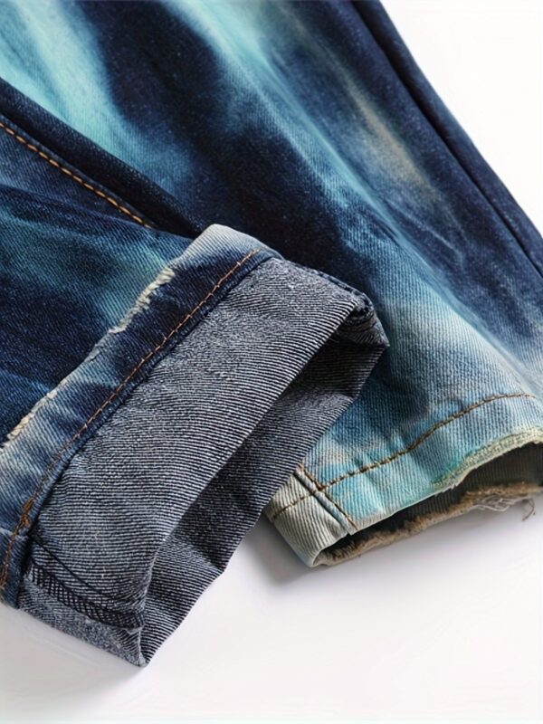 product-fancy-97a42d12-791b-45b1-ab84-24eff5114f11 New Punk Fashion Men'S Ripped Painted Straight-Leg Jeans for Nightlife Style