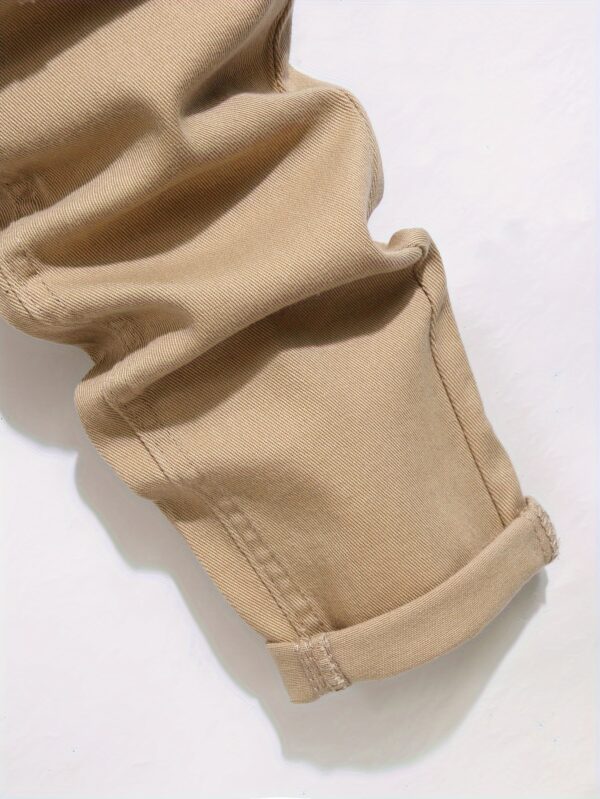 product-fancy-982789f0-6630-496a-9548-d990a1814230 Men's Fashion Distressed Patchwork Khaki Stretch Jeans