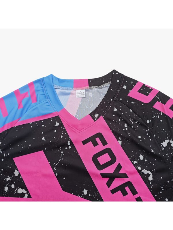 product-fancy-986e8802-5ab3-4dff-8114-8ef6b779ed70 Men'S High-Performance Motocross Jersey - Breathable, Quick-Dry Cycling Shirt for BMX, MTB, ATV, and Fishing - Pink & Blue Graphic Design, Lightweight & Versatile for All Seasons, Cycling Shir