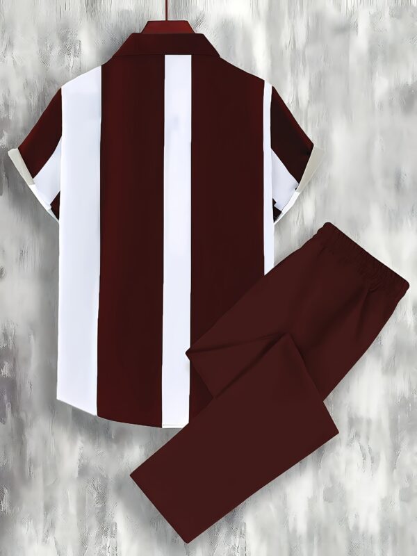 Digital Print Men's Casual Sport Shirt and Pants Set