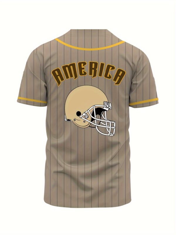 Men's Retro Baseball Jersey - Classic Striped Design, Breathable Stretch Fabric, Embroidered Buttons & New Orleans Print for Training, Games, Parties, Casual Game Clothing, Quality Embroidery