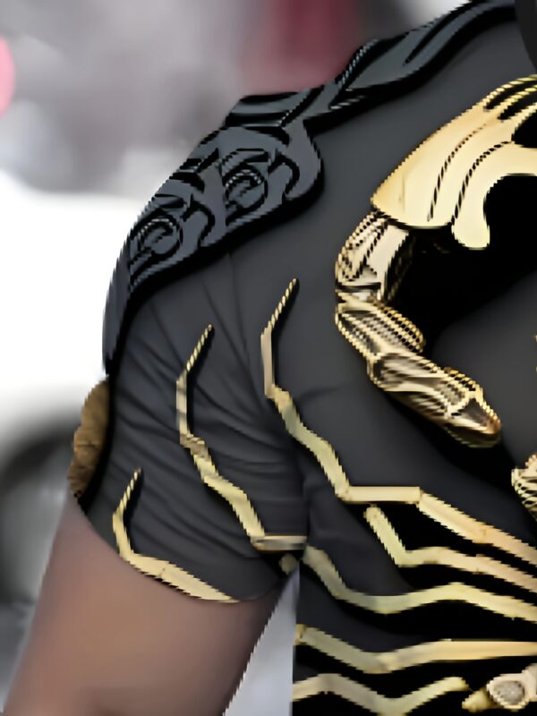 Men'S Casual 3D Print T-Shirt - Golden Scorpion Design, Short Sleeve, Round Neck, Lightweight & Stretchy, Perfect for Home & Outdoor, Outdoor Casual Wear | Graphic Tee | Comfortable Fit, Scorpion Shirt