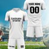 Customizable Men'S Soccer Jersey Set - Personalized Name & Number, Breathable Quick-Dry Fabric, V-Neck T-Shirt & Shorts Combo for Training, Competition, and Team Sports