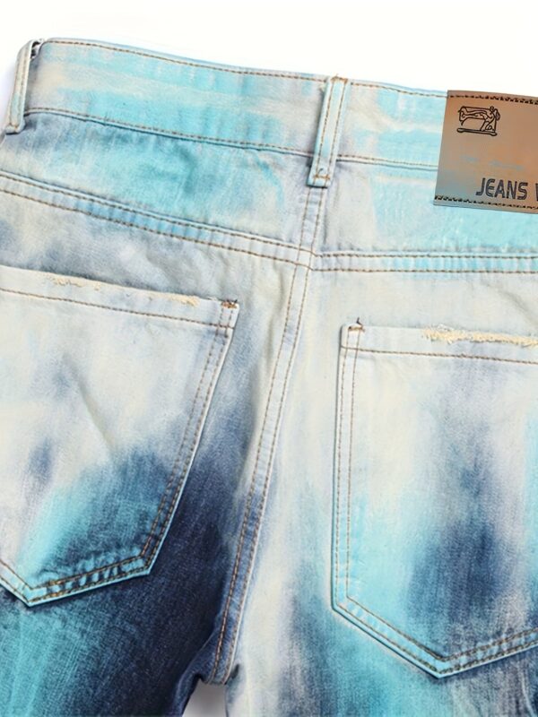 product-fancy-a9fd0a8f-c7c7-456a-9ad1-05293cb728fe New Punk Fashion Men'S Ripped Painted Straight-Leg Jeans for Nightlife Style