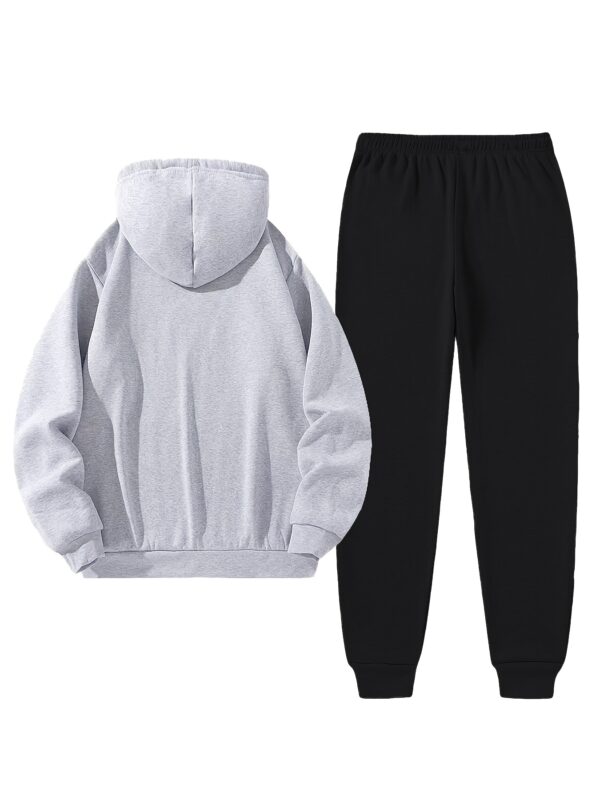 Men'S CR7 Soccer Jersey - Black Hooded Sweatshirt & Joggers Set, Quick-Dry Polyester, Loose Fit, Geometric Pattern, Ideal for Fall/Winter Sports & Casual Wear, Soccer Jersey|Casual Sportswear|Stretchy Fabric